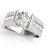 14kt gold Single Row Engagement Ring Channel Set