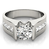 14kt gold Single Row Engagement Ring Channel Set