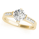 14kt gold Single Row Engagement Ring Channel Set