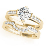 14kt gold Single Row Engagement Ring Channel Set