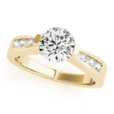 14kt gold Single Row Engagement Ring Channel Set