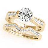 14kt gold Single Row Engagement Ring Channel Set