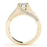 14kt gold Single Row Engagement Ring Channel Set