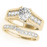 14kt gold Single Row Engagement Ring Channel Set