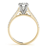 14kt gold Single Row Engagement Ring Prong Set