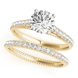 14kt gold Single Row Engagement Ring Prong Set