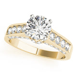 14kt gold Single Row Engagement Ring Channel Set