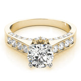 14kt gold Single Row Engagement Ring Channel Set