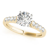 14kt gold Single Row Engagement Ring Prong Set