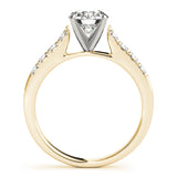 14kt gold Single Row Engagement Ring Prong Set