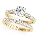 14kt gold Single Row Engagement Ring Prong Set