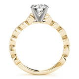 14kt gold Single Row Engagement Ring Prong Set