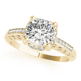 14kt gold Single Row Engagement Ring Prong Set