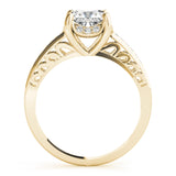 14kt gold Single Row Engagement Ring Prong Set