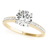 14kt gold Single Row Engagement Ring Prong Set