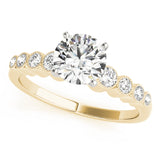 14kt gold Single Row Engagement Ring Bezel Set