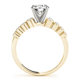 14kt gold Single Row Engagement Ring Bezel Set