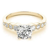 14kt gold Single Row Engagement Ring Bezel Set