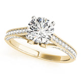 14kt gold Single Row Engagement Ring Prong Set