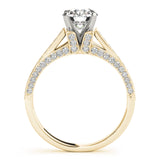 14kt gold Single Row Engagement Ring Prong Set