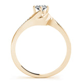 14kt gold Single Row Engagement Ring