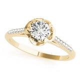 14kt gold Single Row Engagement Ring