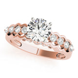 14kt gold Single Row Engagement Ring Prong Set