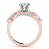 14kt gold Single Row Engagement Ring Prong Set
