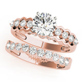 14kt gold Single Row Engagement Ring Prong Set
