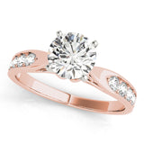 14kt gold Single Row Engagement Ring Prong Set