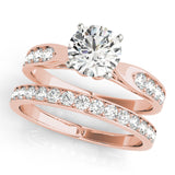 14kt gold Single Row Engagement Ring Prong Set