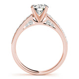 14kt gold Single Row Engagement Ring Prong Set