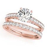14kt gold Single Row Engagement Ring Prong Set