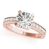 14kt gold Single Row Engagement Ring Channel Set