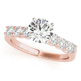14kt gold Single Row Engagement Ring Prong Set