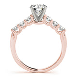 14kt gold Single Row Engagement Ring Prong Set