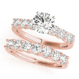 14kt gold Single Row Engagement Ring Prong Set