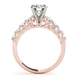 14kt gold Single Row Engagement Ring Prong Set