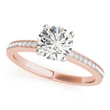 14kt gold Single Row Engagement Ring Channel Set