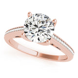 14kt gold Single Row Engagement Ring Channel Set