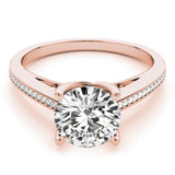 14kt gold Single Row Engagement Ring Channel Set