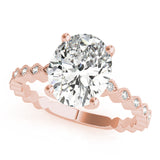 14kt gold Single Row Engagement Ring Prong Set