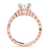 14kt gold Single Row Engagement Ring Prong Set