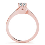 14kt gold Single Row Engagement Ring
