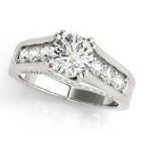 Silver Single Row Engagement Ring Channel Set