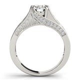 Silver Single Row Engagement Ring Channel Set