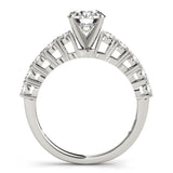 Silver Single Row Engagement Ring Prong Set