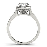 Silver Single Row Engagement Ring Prong Set