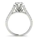 Silver Single Row Engagement Ring Prong Set