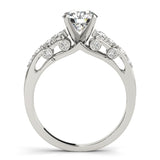 Silver Single Row Engagement Ring Prong Set